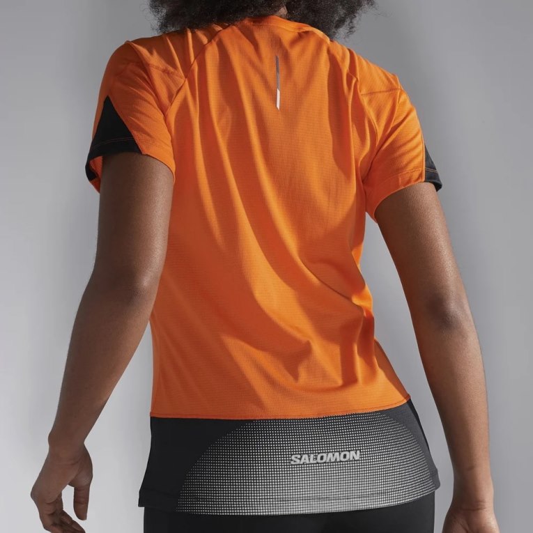 Salomon Cross Run Short Sleeve Women's T-Shirts Orange | CA 89N10
